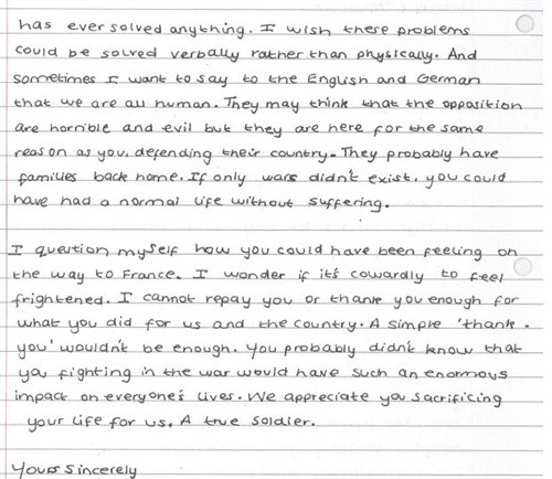 letter to soldier