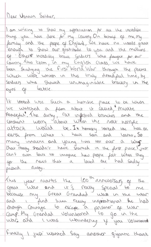 letter to soldier