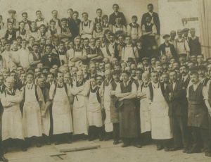 Close-up of workers