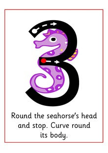 Red Rose Numeral Formation Phrase Cards - A4 (With stop)
