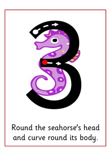 Red Rose Numeral Formation Phrase Cards - A6 (Without stop)