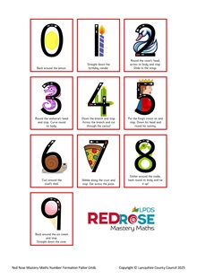 Red Rose Numeral Formation Phrase Grids (With stop)