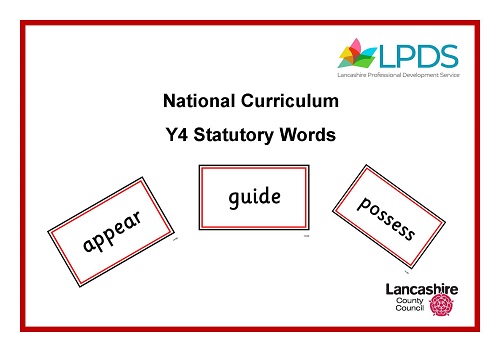 National Curriculum Statutory Words for Y4