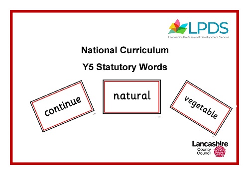 National Curriculum Statutory Words for Y5