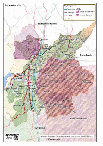 Map of Lancaster City district