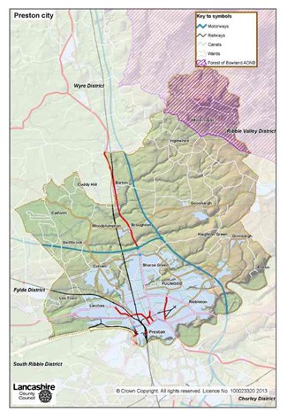 Map of Preston City district