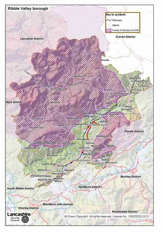 Map of Ribble Valley borough