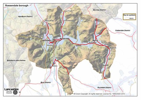 Map of Rossendale borough