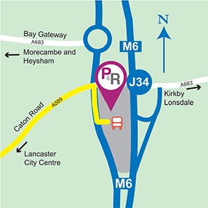 Lancaster Parkl and Ride map