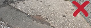 pavement pothole less than 25mm deep