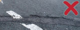 Pothole less than 40mm deep