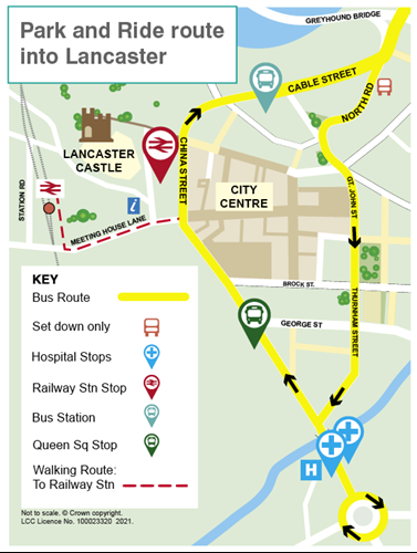 Lancaster City Centre Map Lancaster Park And Ride - Lancashire County Council