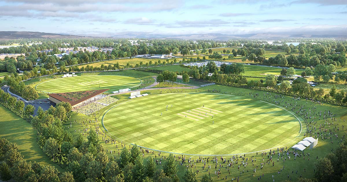 Artist impression of the proposed Lancashire Cricket ground
