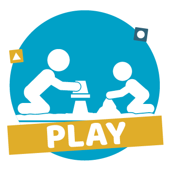Play icon showing two children playing