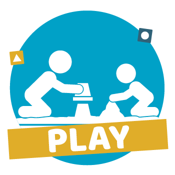 Play icon showing two children playing