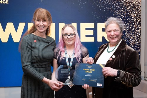 Photo of Angie Ridgwell, Kai Sinclair and County Councillor Cosima Towneley
