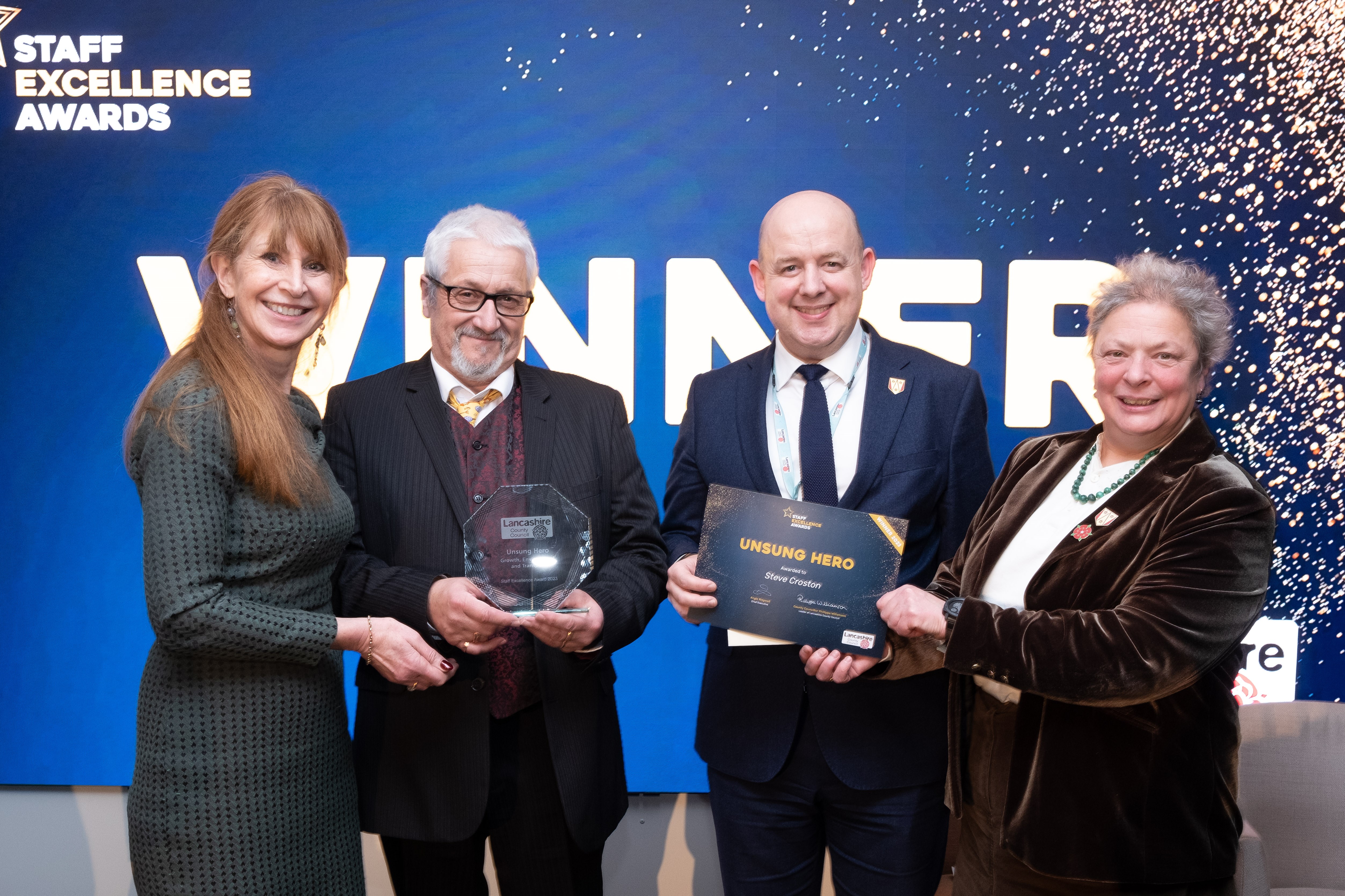 Photo of Angie Ridgwell, Steve Croston, Phil Green and County Cosima Towneley