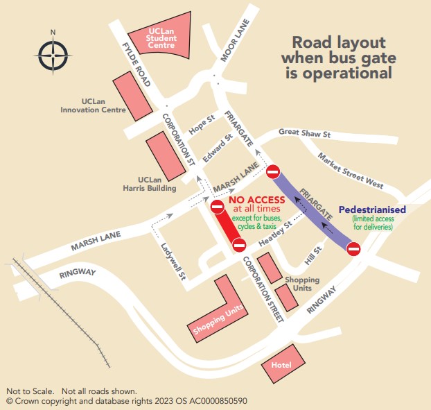 Friargate bus gate map