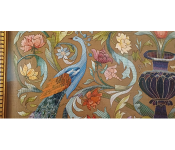 colourful textile flowers and birds