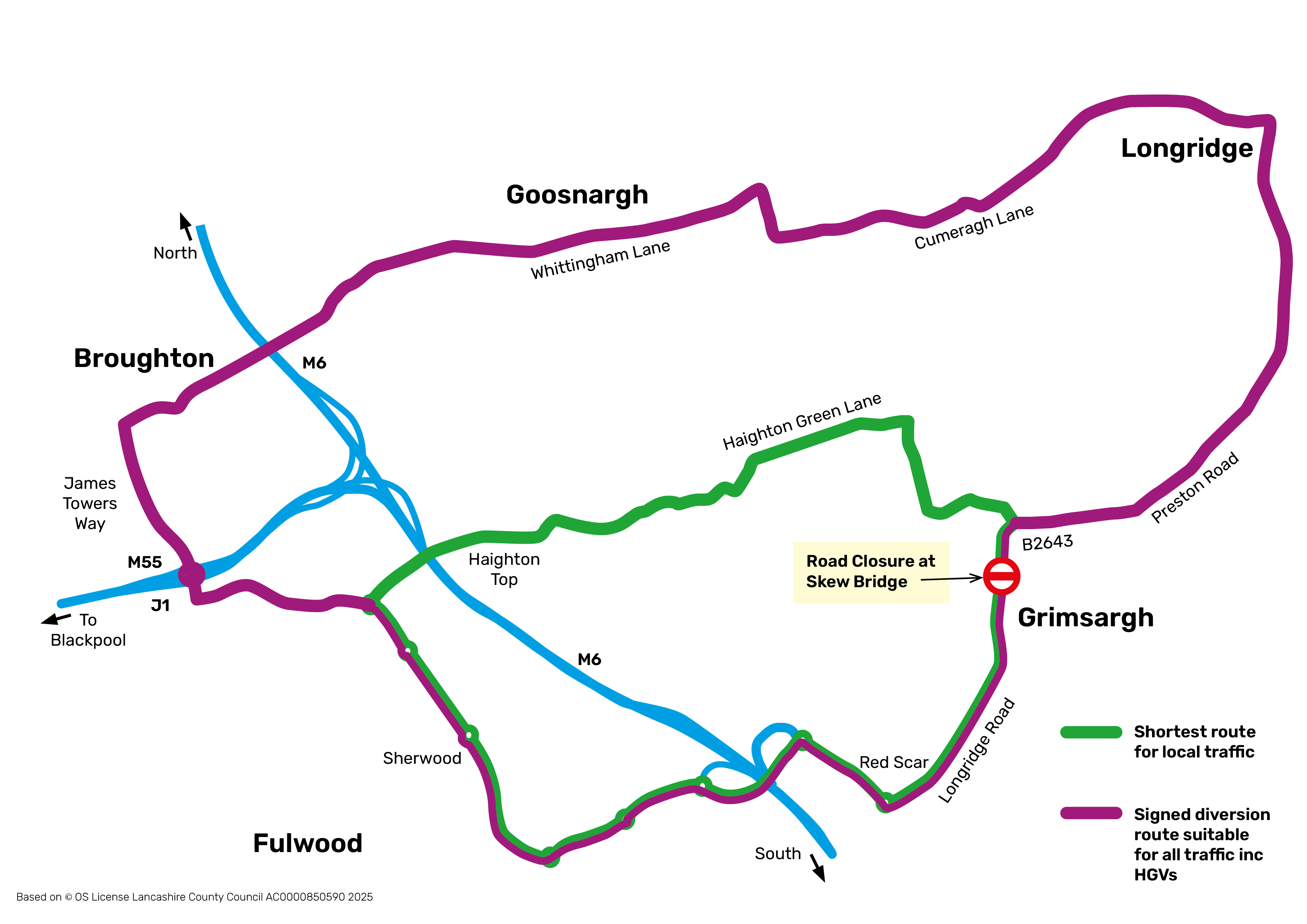 Skew Bridge - diversion map