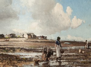 Mussel Gatherers at Sunderland Point, Morecambe, 1908