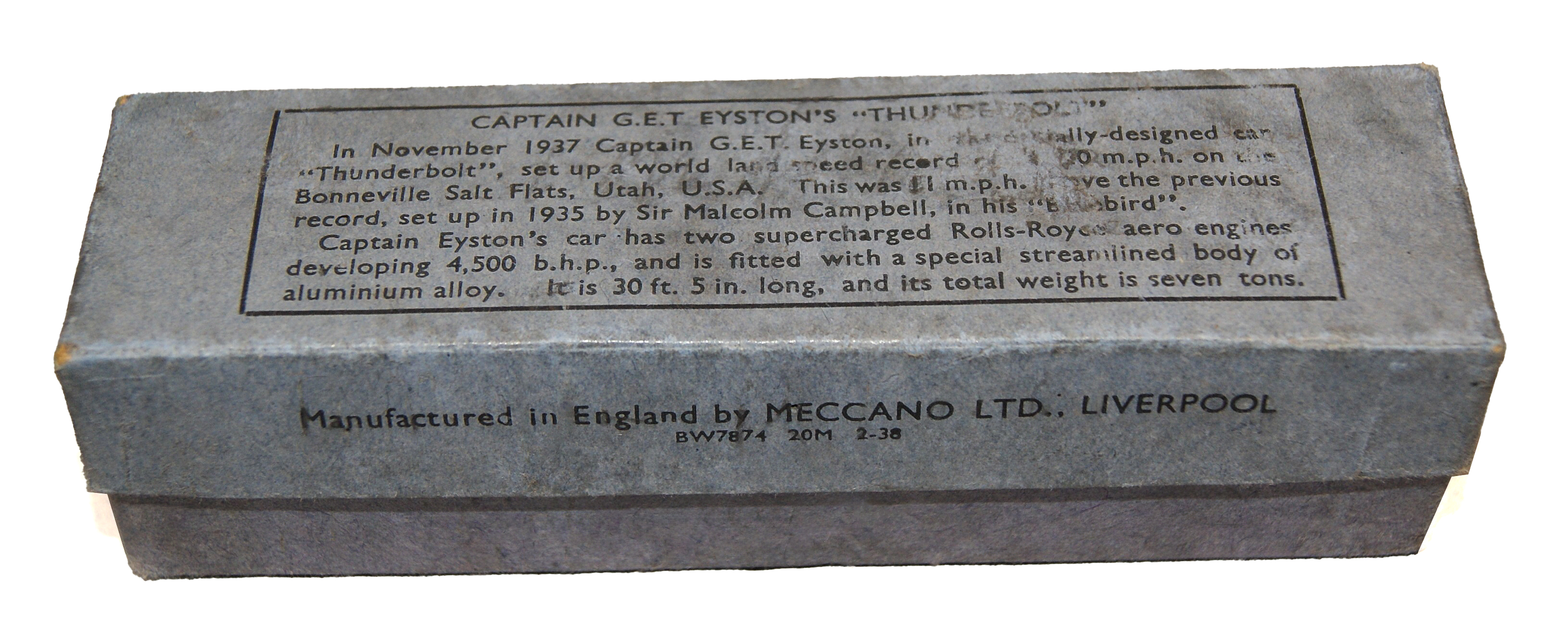 Model of 'Thunderbolt', Meccano Ltd.