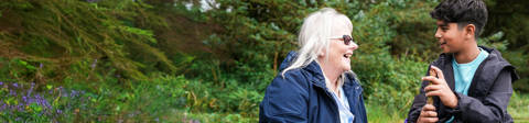 Foster carer and child